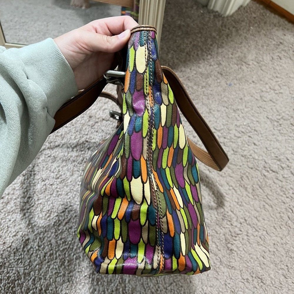 Fossil Key-Per Shopper Geometric Multicolor Handb… - image 7